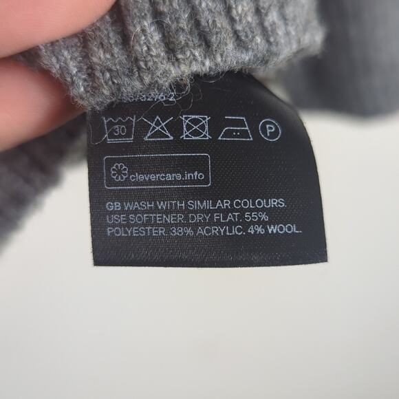 Minimalist Boxy Cowl Neck Sweater Wool Blend Women's Oversized Small - Picture 5 of 9